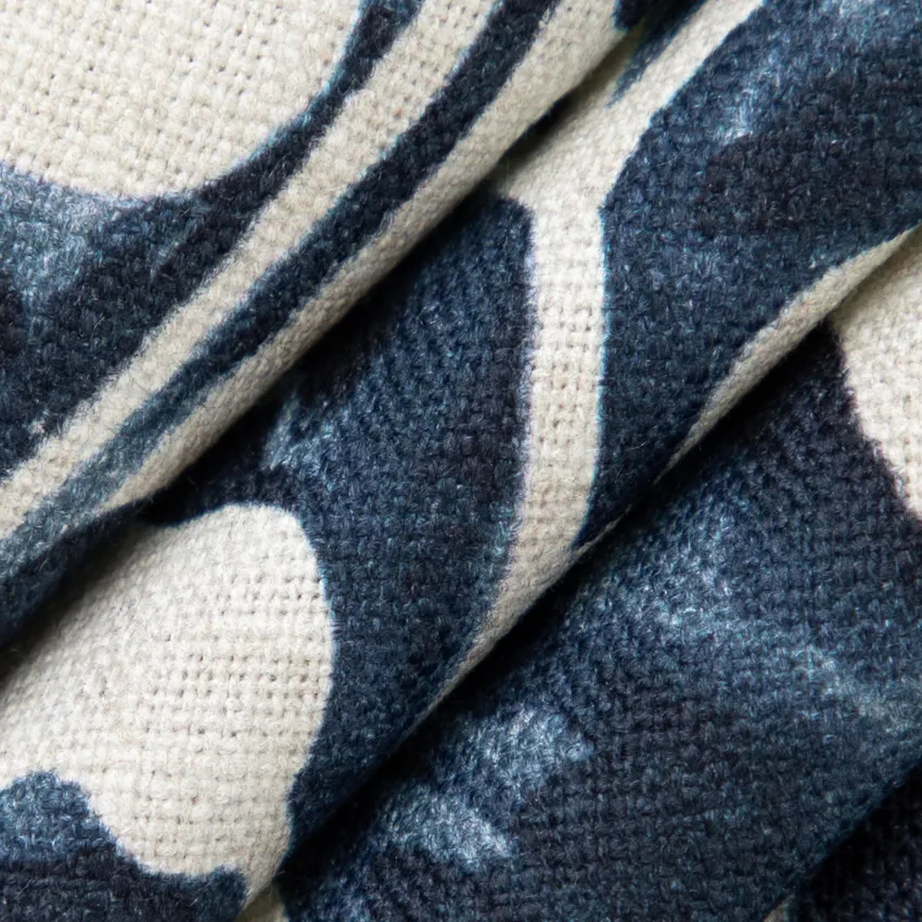 Ashland Ink Blue Abstract & Geometric Prints Drapery and Upholstery Fabric by the Yard — Upholstery and Drapery Fabric