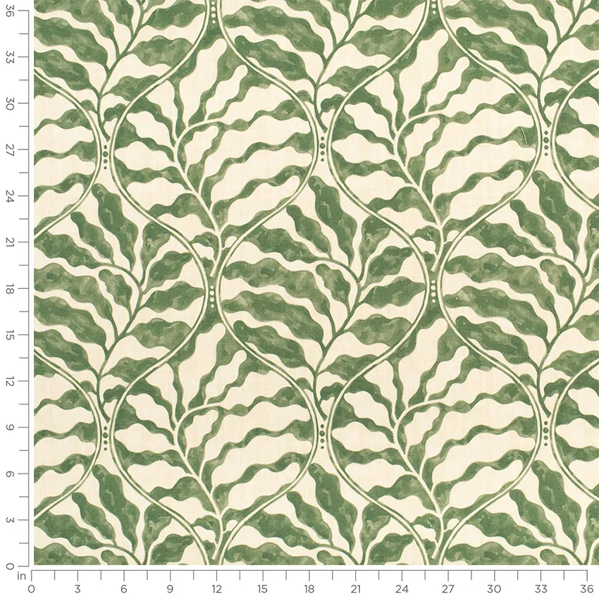 Ashland Thyme Green Abstract & Geometric Prints Drapery and Upholstery Fabric by the Yard — Scale in inches