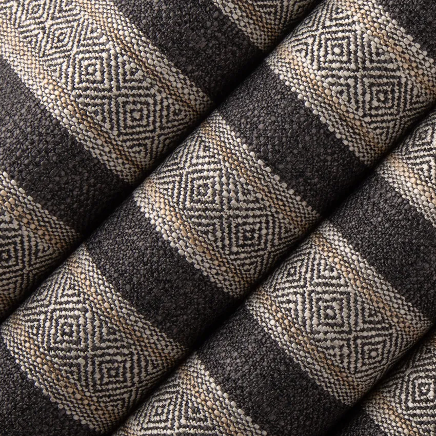 Audrey Black Stripe Woven Patterns Drapery and Upholstery Fabric by the Yard — Upholstery and Drapery Fabric