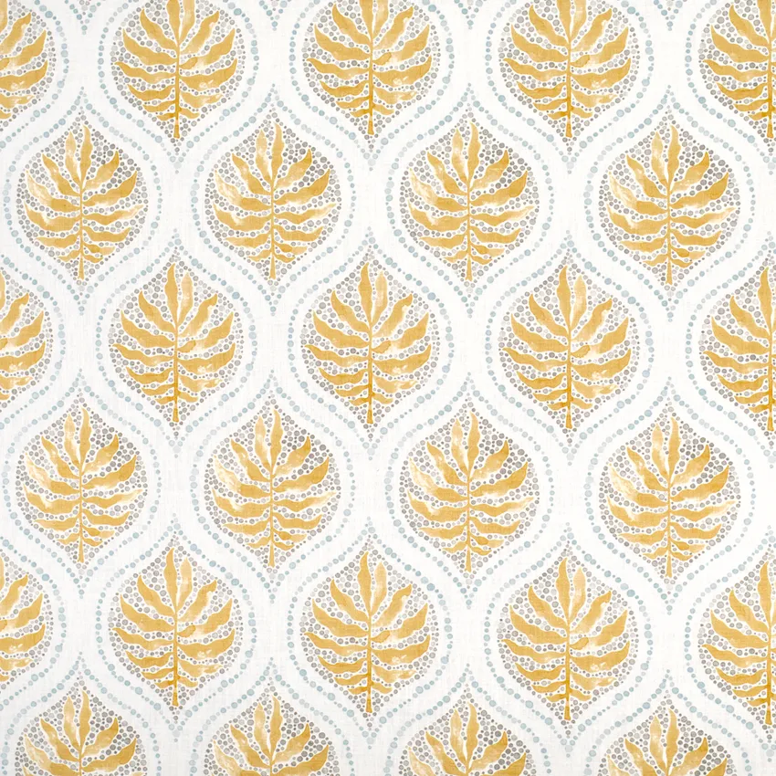 Ava Goldleaf Gold & Yellow Abstract & Geometric Prints Drapery and Upholstery Fabric by the Yard