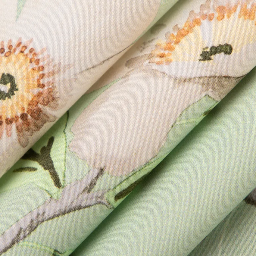 Avalon Celadon Green Floral Prints Drapery and Upholstery Fabric by the Yard — Upholstery and Drapery Fabric
