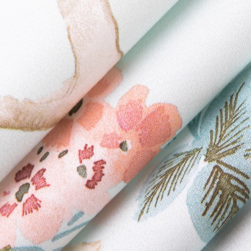 Avalon Bluebird Blue and Pink Floral Prints Drapery and Upholstery Fabric by the Yard — Upholstery and Drapery Fabric