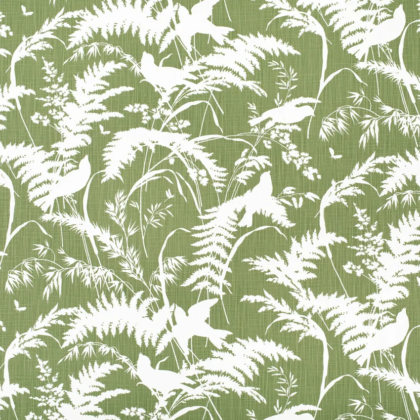 Avery Palm Green Birds Prints Drapery and Upholstery Fabric by the Yard