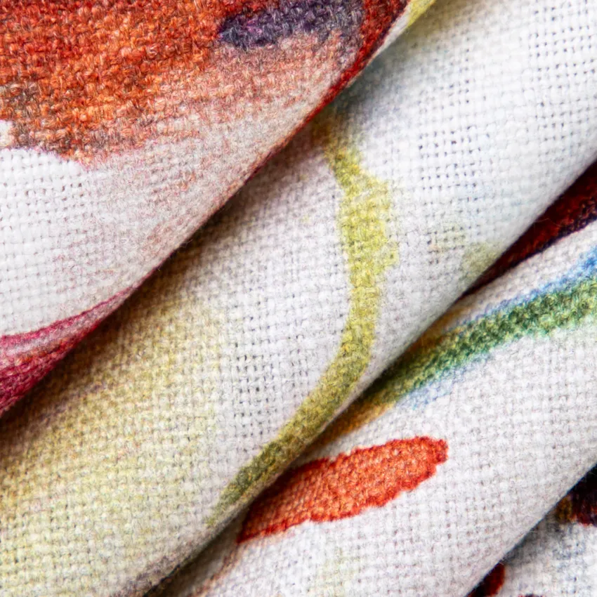 Beatrice Bloom Red & Burgundy Floral Prints Drapery and Upholstery Fabric by the Yard — Upholstery and Drapery Fabric