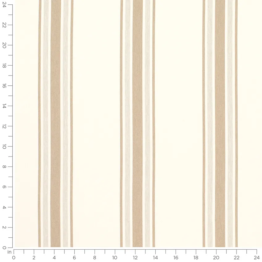 Beckett Almond Brown and Neutral Stripe Woven Patterns Drapery and Upholstery Fabric by the Yard — Scale in inches