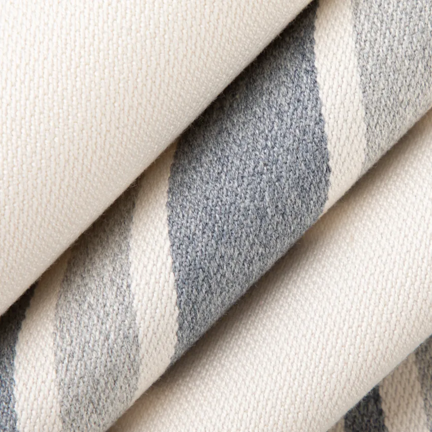 Beckett Coastal Blue Stripe Woven Patterns Drapery and Upholstery Fabric by the Yard — Upholstery and Drapery Fabric