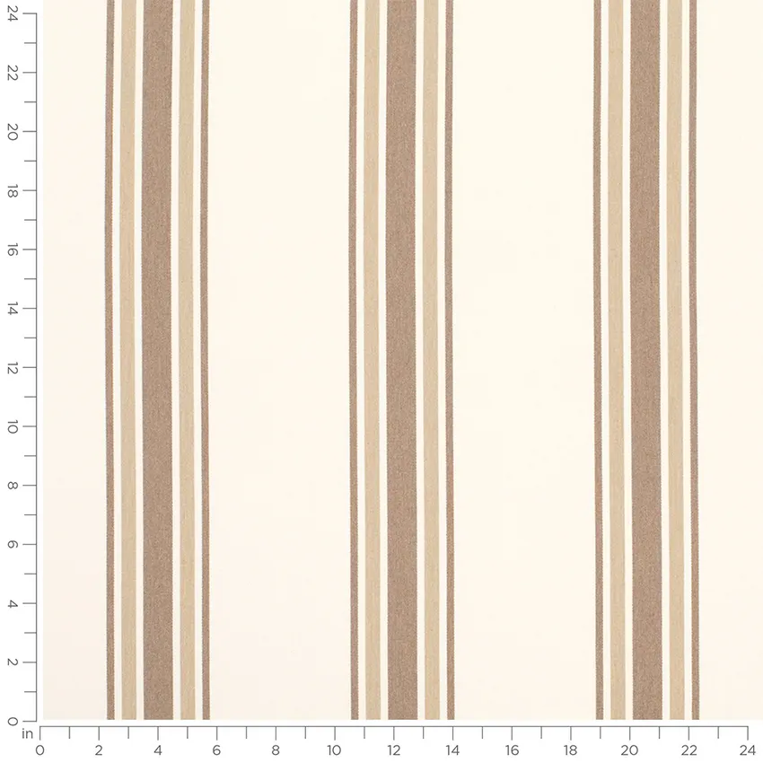 Beckett Cocoa Brown Stripe Woven Patterns Drapery and Upholstery Fabric by the Yard — Scale in inches