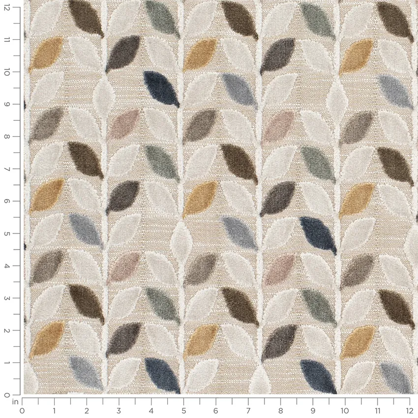 Bentley Marble Neutral Abstract & Geometric Velvet Drapery and Upholstery Fabric by the Yard — Scale in inches