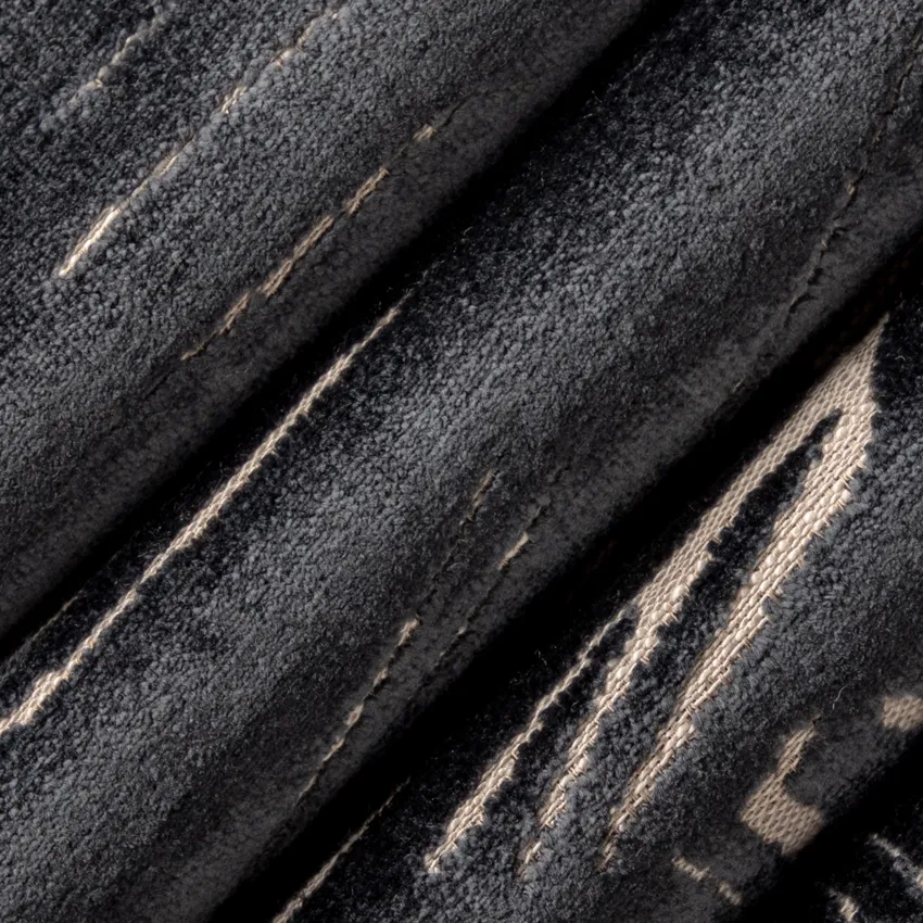 Brooke Midnight Blue Abstract & Geometric Velvet Upholstery Fabric by the Yard — Upholstery Fabric