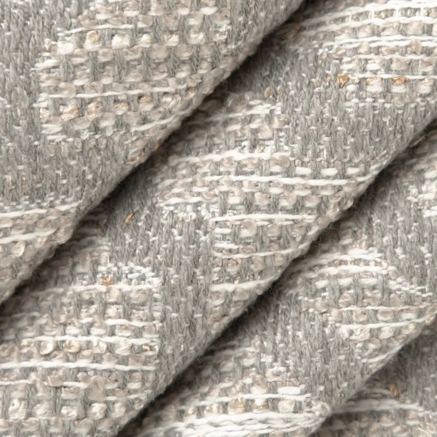 Cambridge Fossil Grey & Silver Abstract & Geometric Woven Patterns Upholstery Fabric by the Yard — Upholstery Fabric