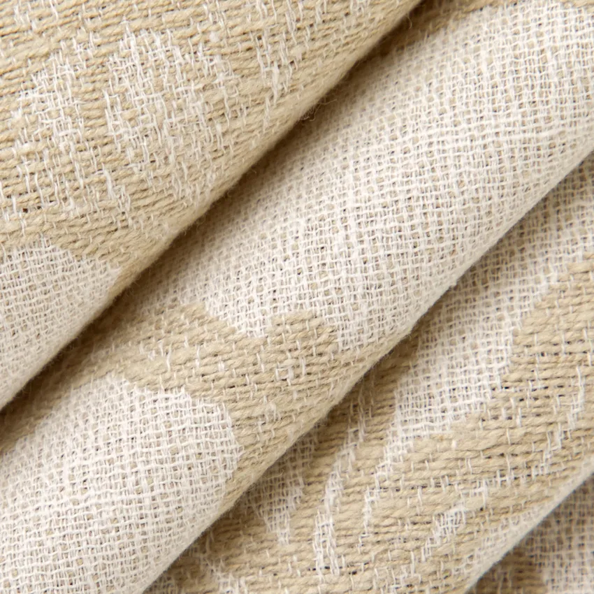 Clara Oatmeal Neutral Floral Woven Patterns Drapery and Upholstery Fabric by the Yard — Upholstery and Drapery Fabric