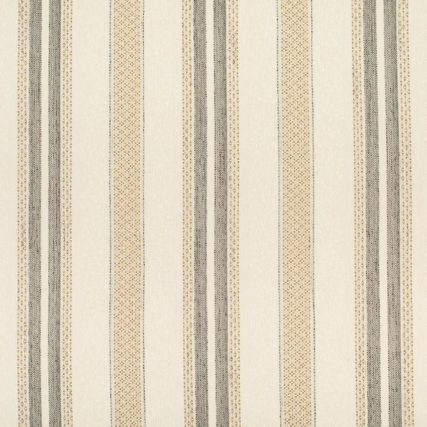 Cleo Peppercorn Grey & Silver Stripe Woven Patterns Upholstery Fabric by the Yard