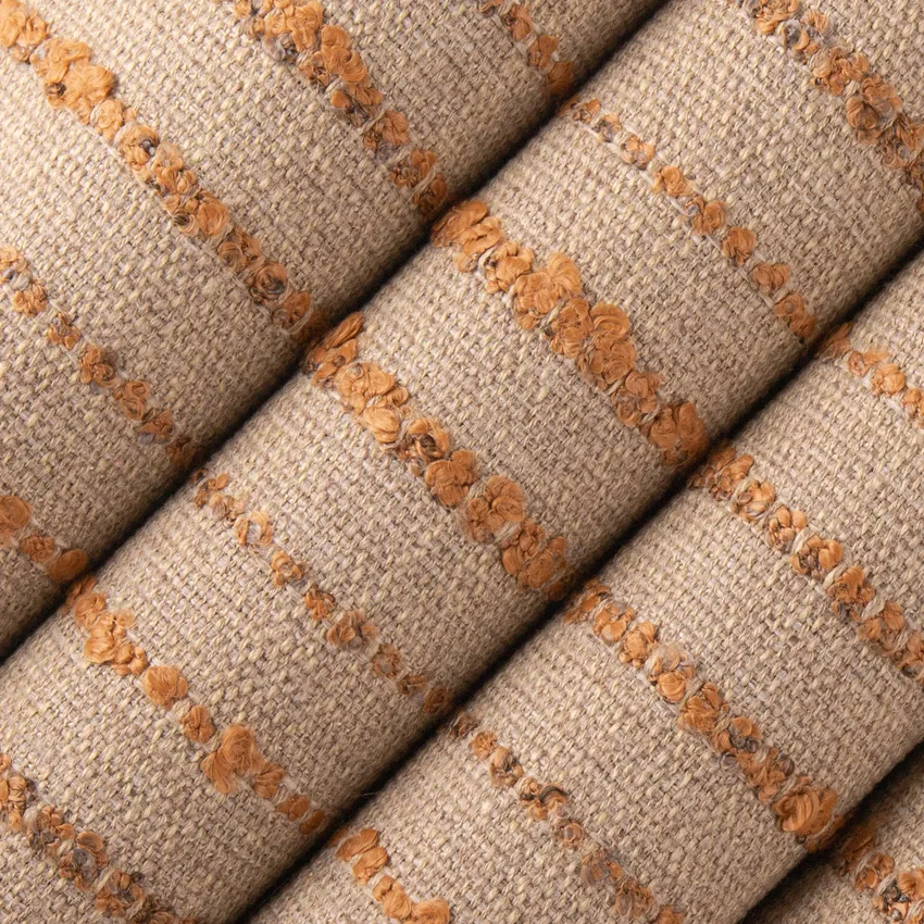Clifton Dijon Brown and Gold & Yellow Small Scale Linen & Linen Looks Drapery and Upholstery Fabric by the Yard — Upholstery and Drapery Fabric