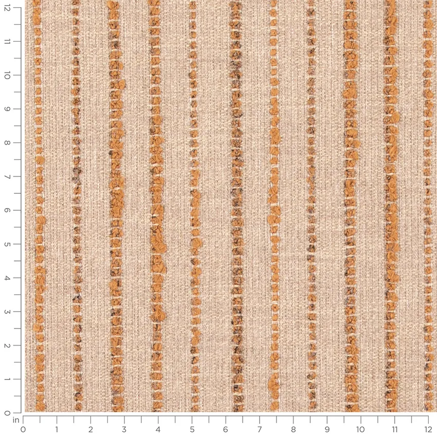 Clifton Dijon Brown and Gold & Yellow Small Scale Linen & Linen Looks Drapery and Upholstery Fabric by the Yard — Scale in inches