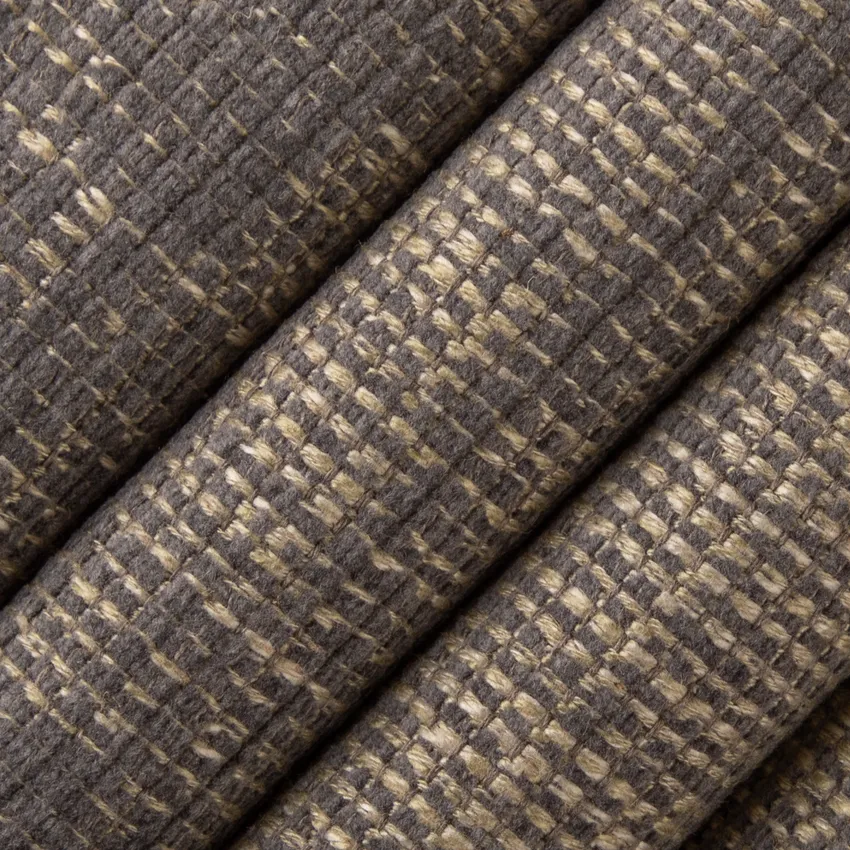 Cooper Steel Grey & Silver Abstract & Geometric Linen & Linen Looks Upholstery Fabric by the Yard — Upholstery Fabric