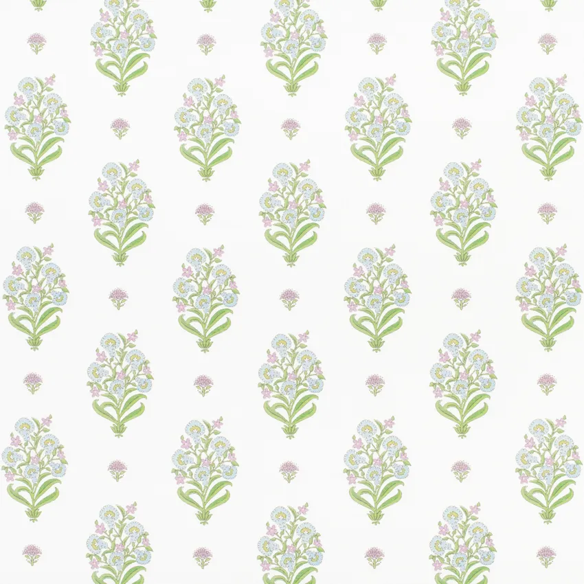 Cora Lime Green and Pink Floral Prints Drapery and Upholstery Fabric by the Yard
