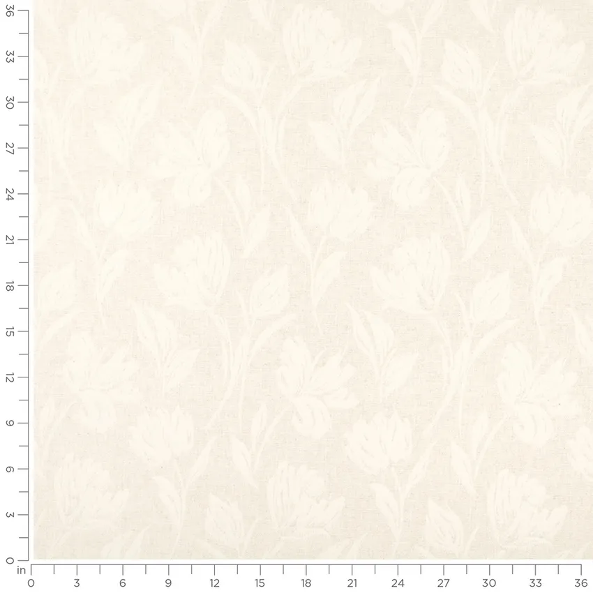 Cordelia Moonlight Neutral Abstract & Geometric Linen & Linen Looks Drapery and Upholstery Fabric by the Yard — Scale in inches
