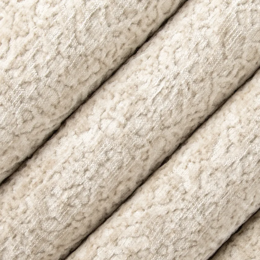 Cumberland Mushroom Neutral Abstract & Geometric Velvet Upholstery Fabric by the Yard — Upholstery Fabric