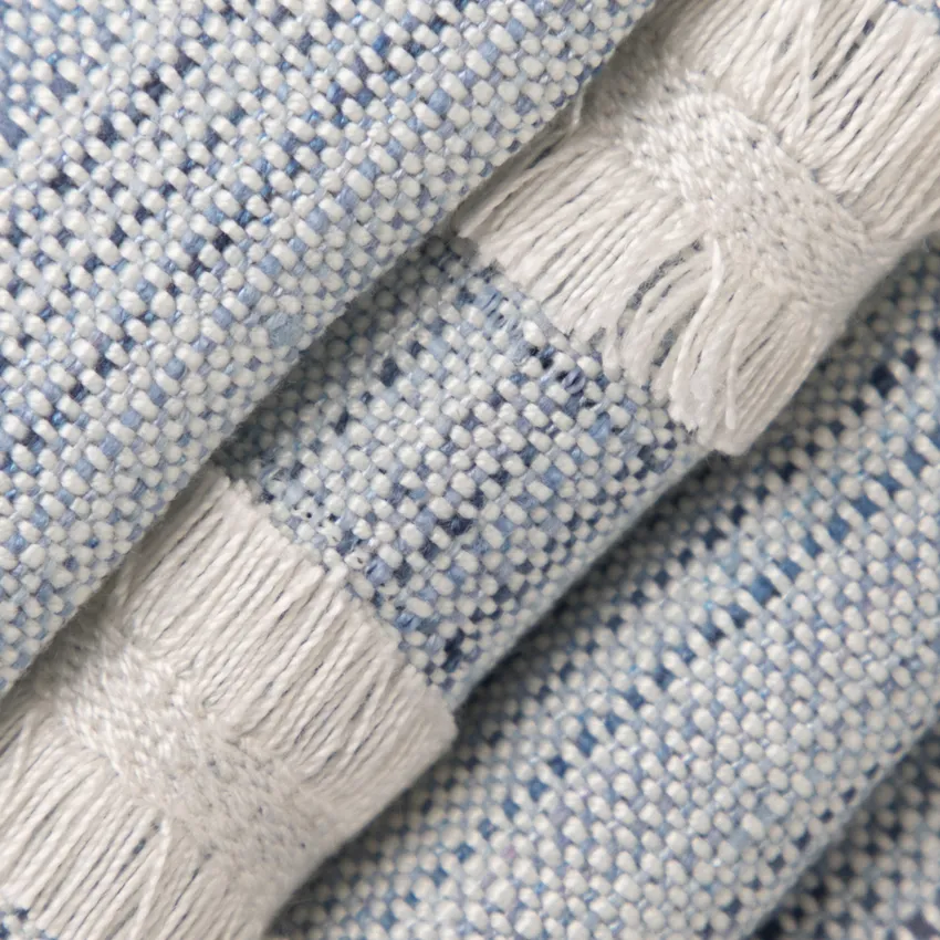 Darcy Sky Blue Abstract & Geometric Embroidery Drapery and Upholstery Fabric by the Yard — Upholstery and Drapery Fabric