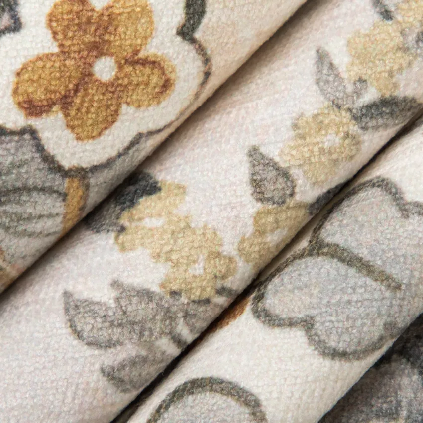 Daria Antique Brown and Grey & Silver Global Prints Drapery and Upholstery Fabric by the Yard — Upholstery and Drapery Fabric