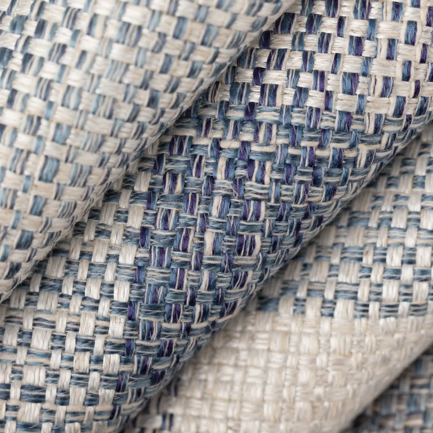 Declan Coastal Blue Plaid Linen & Linen Looks Drapery and Upholstery Fabric by the Yard — Upholstery and Drapery Fabric