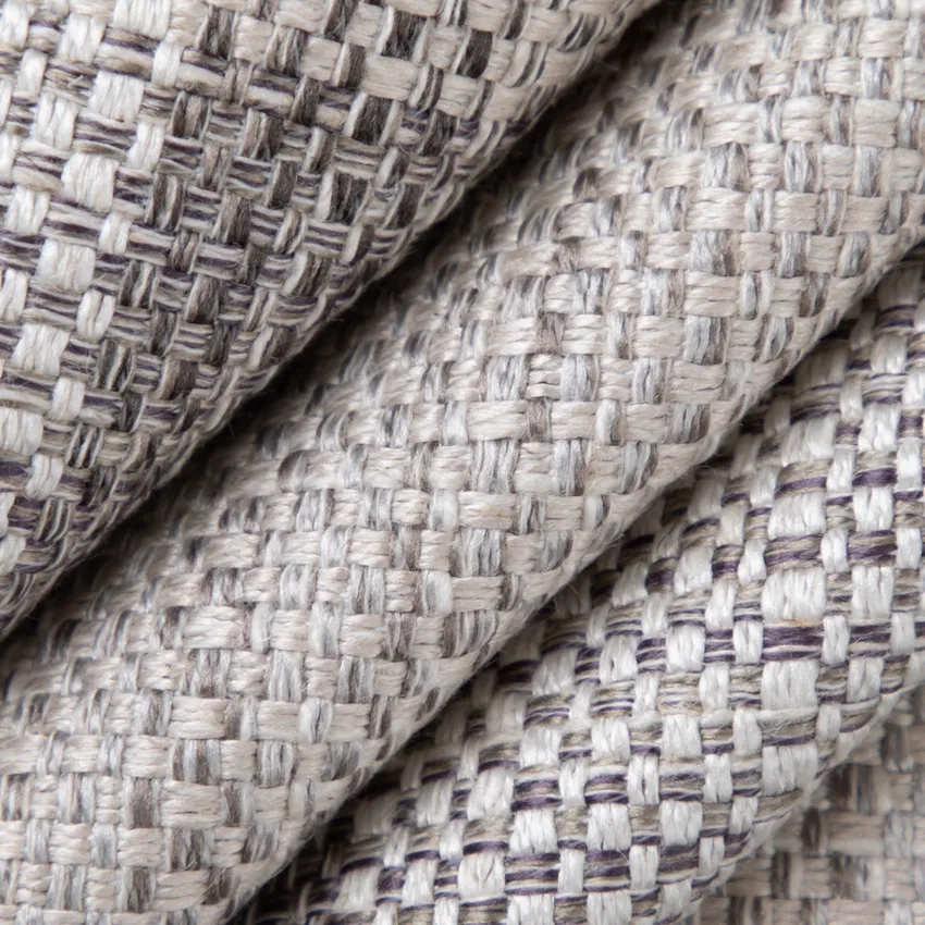 Declan Pumice Grey & Silver Plaid Linen & Linen Looks Drapery and Upholstery Fabric by the Yard — Upholstery and Drapery Fabric