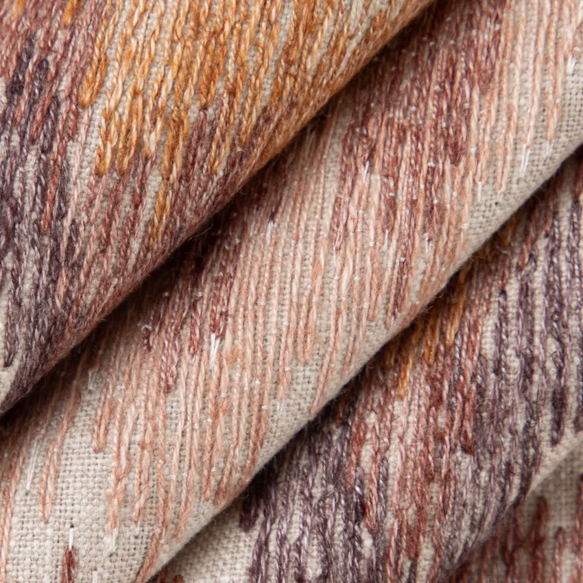 Delphina Blush Pink and Purple Abstract & Geometric Embroidery Drapery Fabric by the Yard — Drapery Fabric