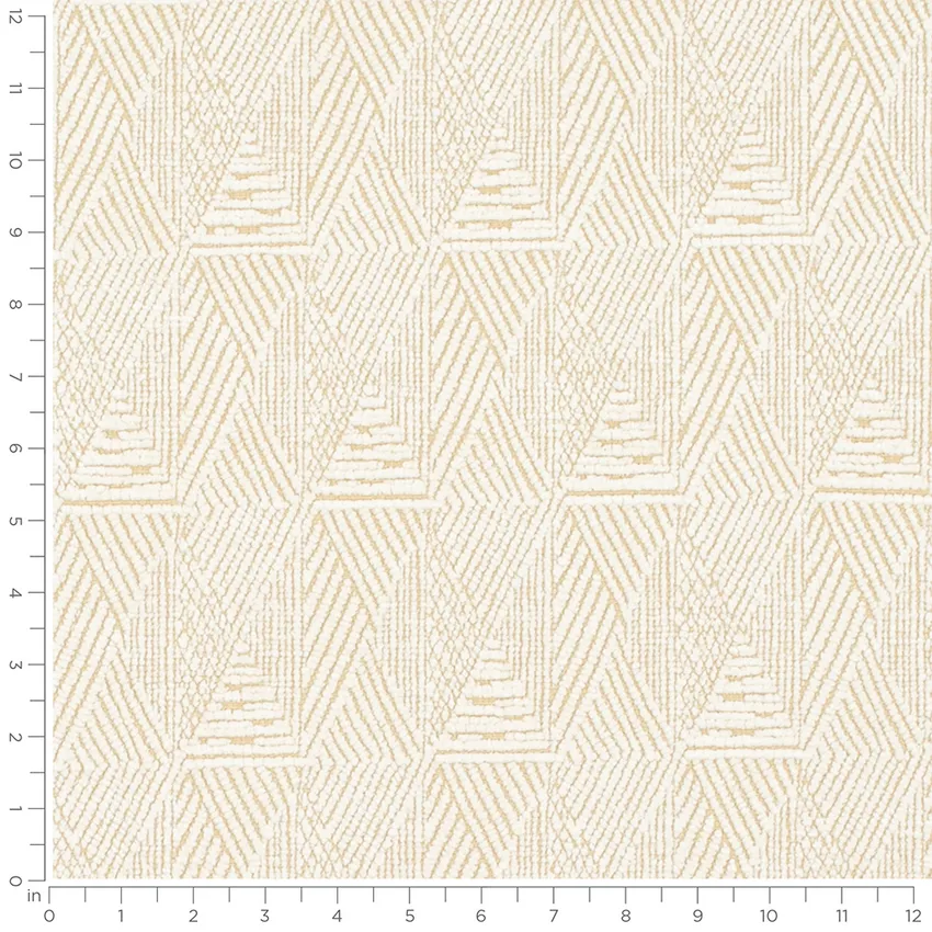 Denali Pearl Neutral Abstract & Geometric Chenille Drapery and Upholstery Fabric by the Yard — Scale in inches