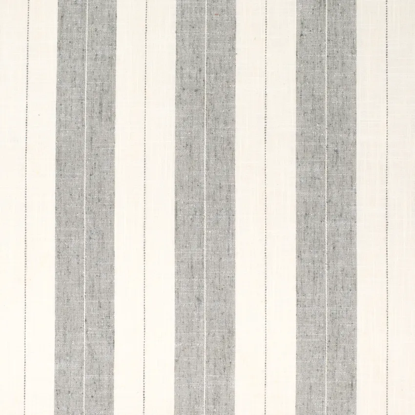 Donovan Gravel Grey & Silver Stripe Linen & Linen Looks Drapery and Upholstery Fabric by the Yard