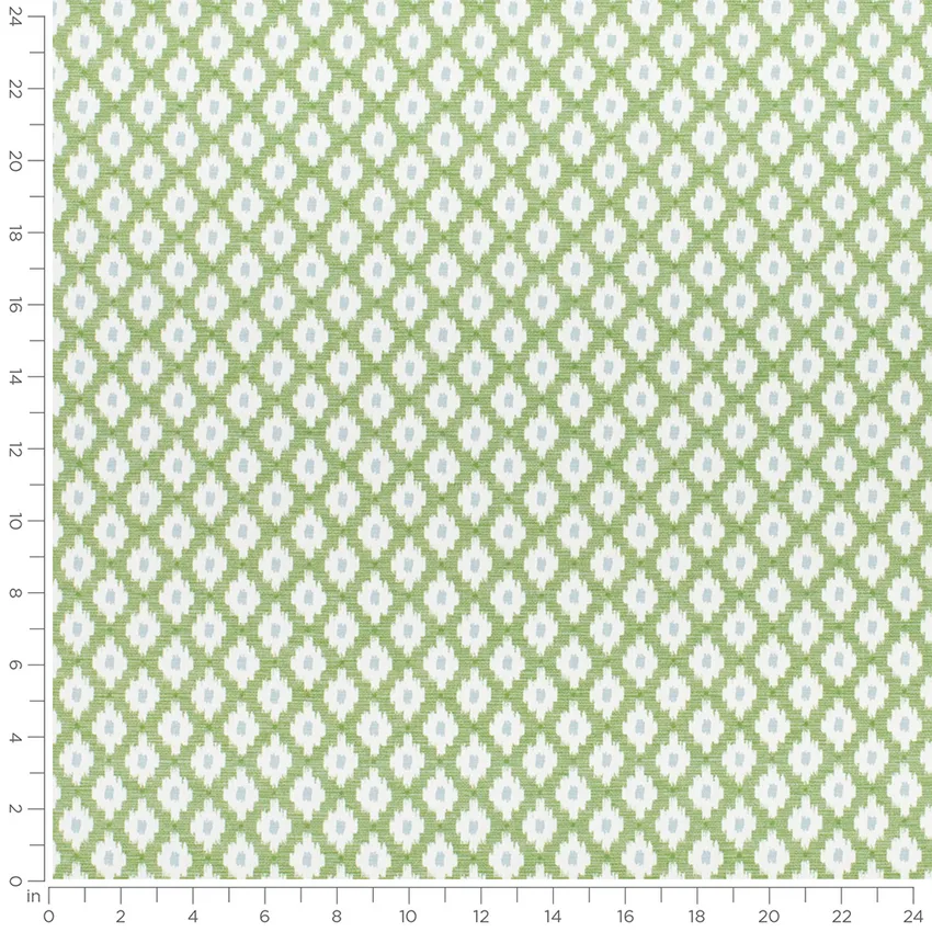 Dottie Grass Green Abstract & Geometric Prints Drapery and Upholstery Fabric by the Yard — Scale in inches