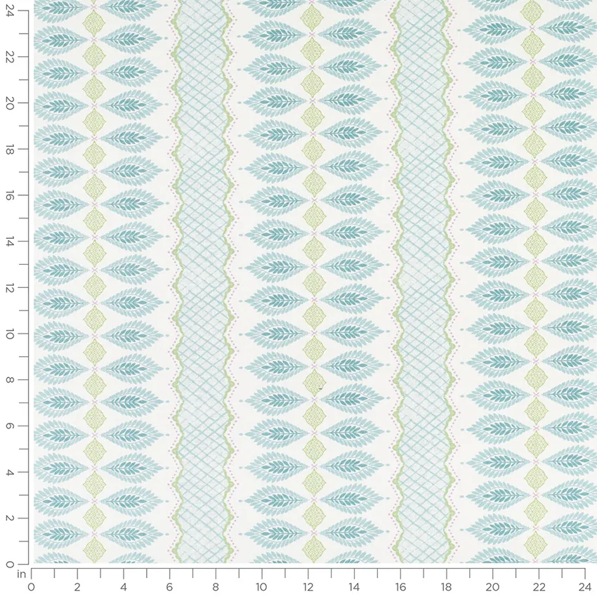 Duchess Pacific Blue Stripe Prints Drapery and Upholstery Fabric by the Yard — Scale in inches