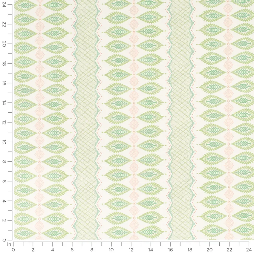 Duchess Herb Green Stripe Prints Drapery and Upholstery Fabric by the Yard — Scale in inches