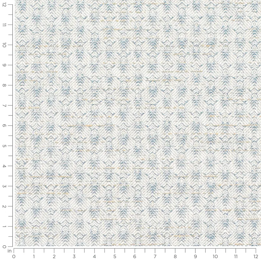 Elizabeth Breeze Blue Abstract & Geometric Woven Patterns Drapery and Upholstery Fabric by the Yard — Scale in inches