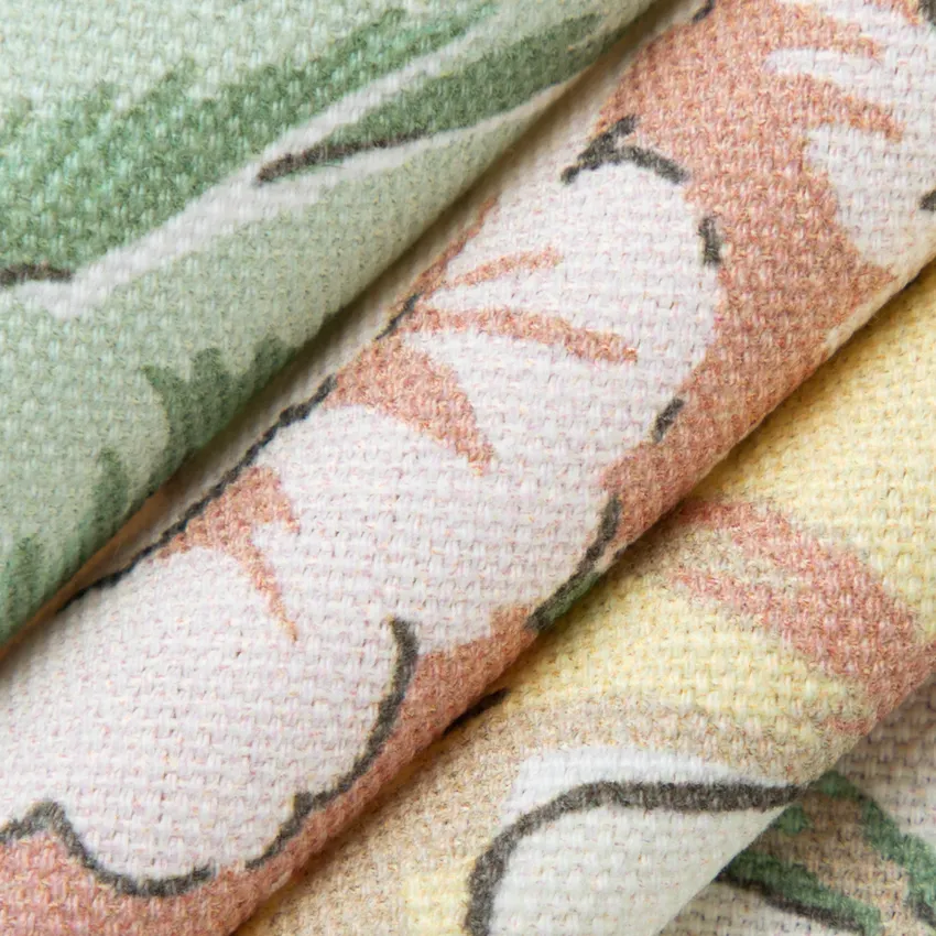 Eloise Blush Coral & Peach and Pink Floral Linen & Linen Looks Drapery and Upholstery Fabric by the Yard — Upholstery and Drapery Fabric