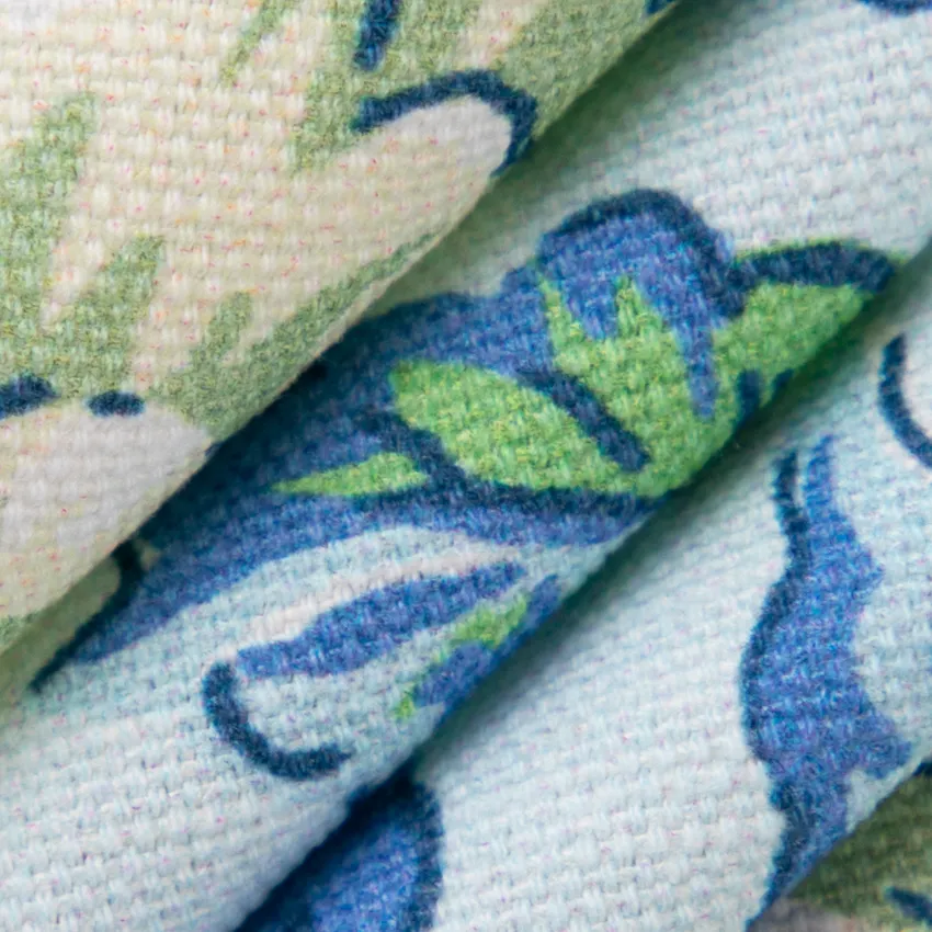 Eloise Breeze Blue Floral Linen & Linen Looks Drapery and Upholstery Fabric by the Yard — Upholstery and Drapery Fabric