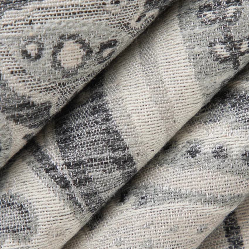 Estella Carbon Grey & Silver Paisley Linen & Linen Looks Drapery and Upholstery Fabric by the Yard — Upholstery and Drapery Fabric