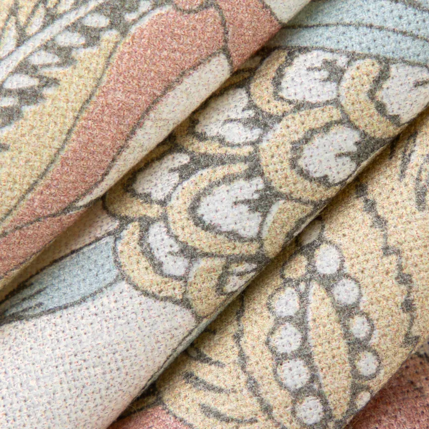 Evelyn Garden Coral & Peach and Pink Floral Prints Drapery and Upholstery Fabric by the Yard — Upholstery and Drapery Fabric