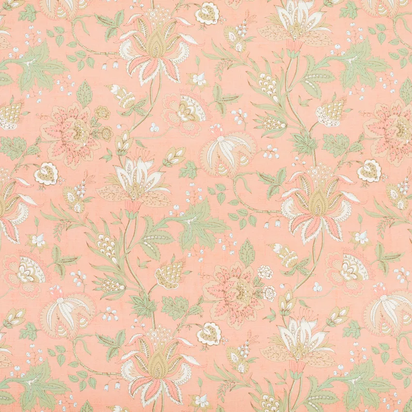 Evelyn Petal Coral & Peach and Pink Floral Prints Drapery and Upholstery Fabric by the Yard