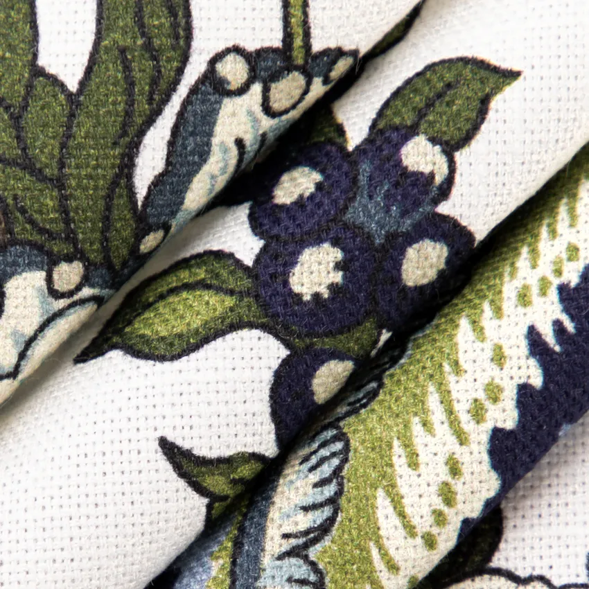 Everly Delft Blue Floral Prints Drapery and Upholstery Fabric by the Yard — Upholstery and Drapery Fabric