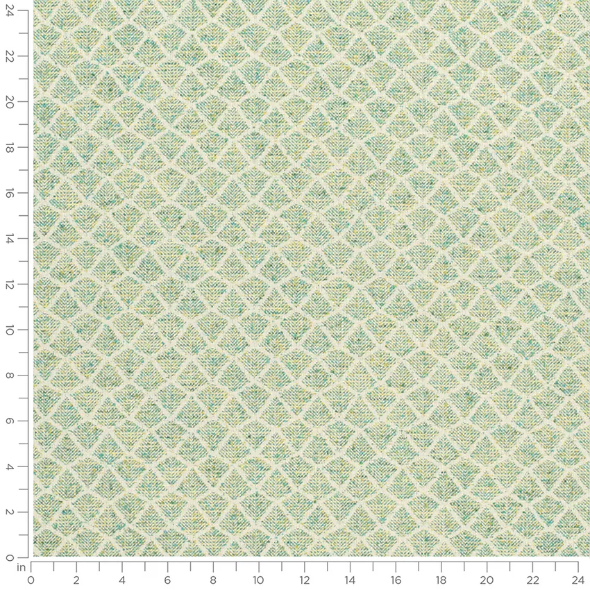 Fairbanks Spring Green Abstract & Geometric Woven Patterns Upholstery Fabric by the Yard — Scale in inches