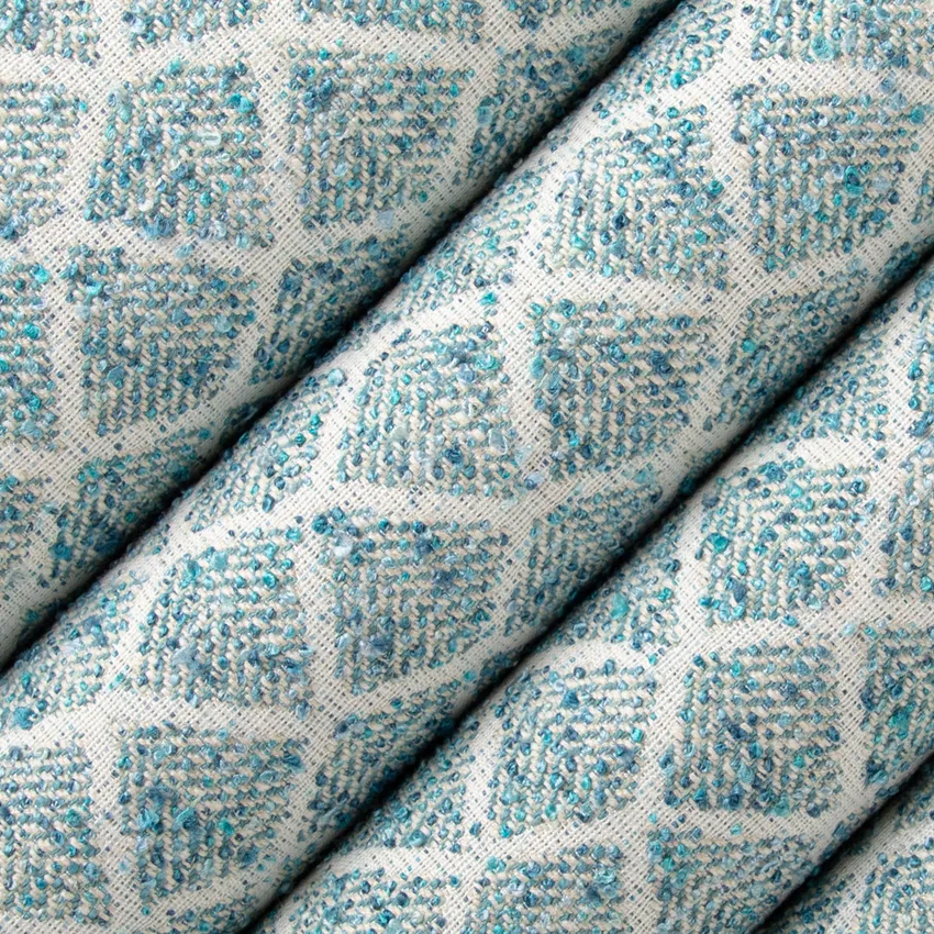 Fairbanks Peacock Aqua & Teal Abstract & Geometric Woven Patterns Upholstery Fabric by the Yard — Upholstery Fabric