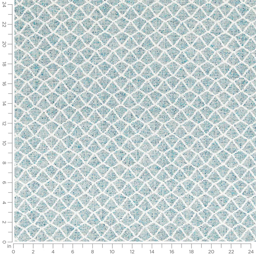 Fairbanks Peacock Aqua & Teal Abstract & Geometric Woven Patterns Upholstery Fabric by the Yard — Scale in inches