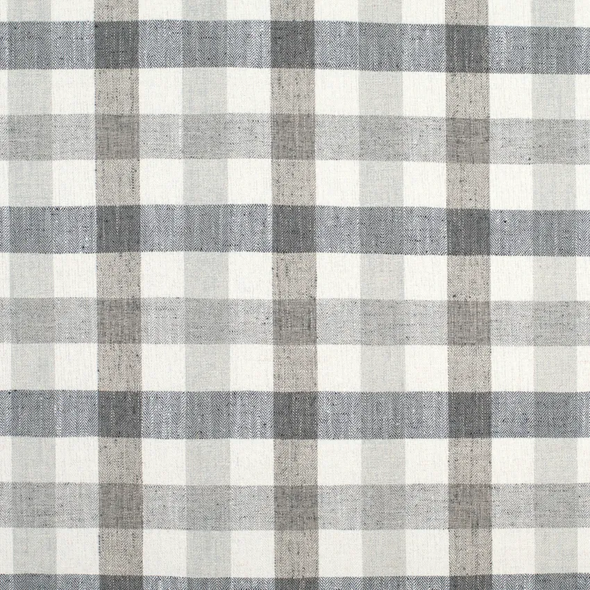 Fairfield Gunmetal Grey & Silver Plaid Woven Patterns Drapery and Upholstery Fabric by the Yard