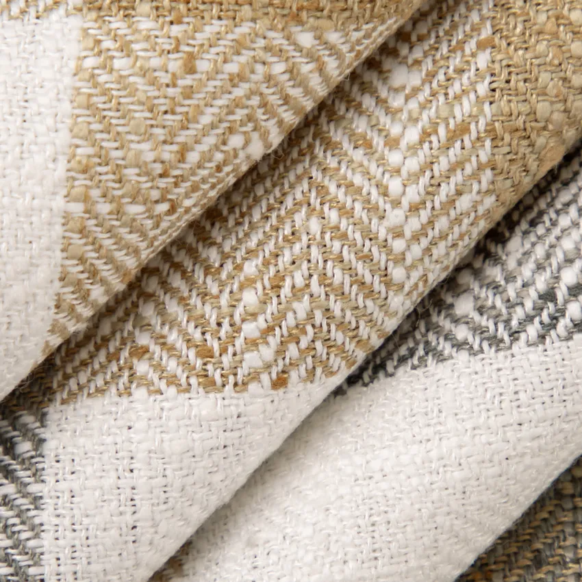 Fairfield Brindle Brown and Grey & Silver Plaid Woven Patterns Drapery and Upholstery Fabric by the Yard — Upholstery and Drapery Fabric