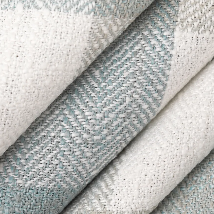 Fairfield Tide Aqua & Teal and Blue Plaid Woven Patterns Drapery and Upholstery Fabric by the Yard — Upholstery and Drapery Fabric