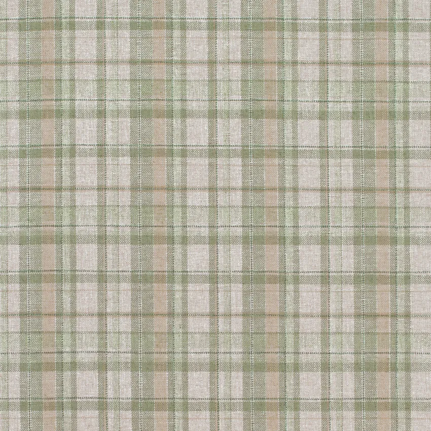 Felicia Fern Green Plaid Linen & Linen Looks Drapery and Upholstery Fabric by the Yard