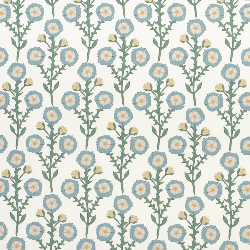 Fiona Cornflower Blue Abstract & Geometric Linen & Linen Looks Drapery and Upholstery Fabric by the Yard