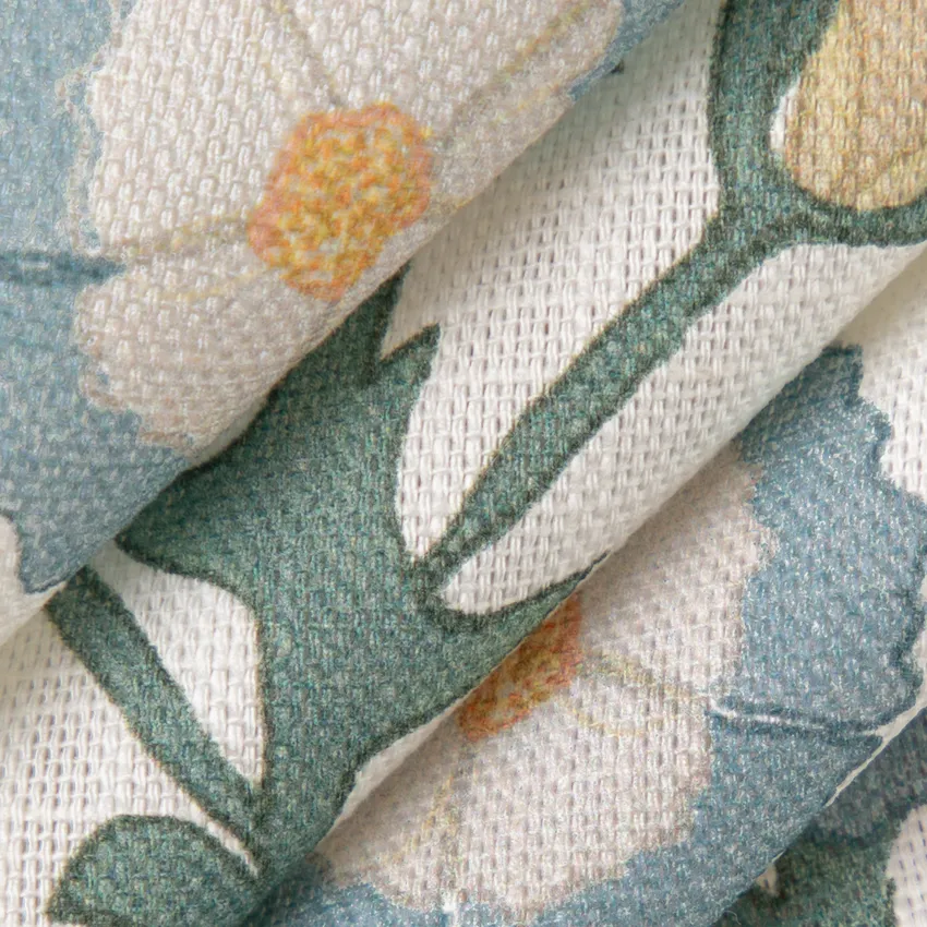 Fiona Cornflower Blue Abstract & Geometric Linen & Linen Looks Drapery and Upholstery Fabric by the Yard — Upholstery and Drapery Fabric