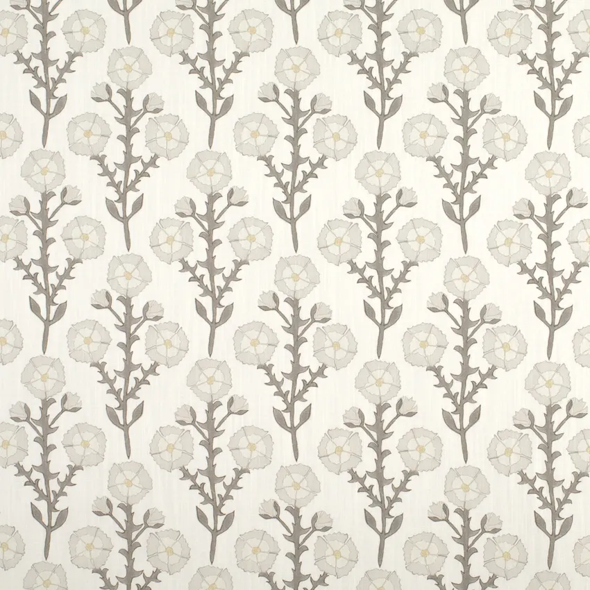 Fiona Taupe Grey & Silver and Neutral Abstract & Geometric Linen & Linen Looks Drapery and Upholstery Fabric by the Yard