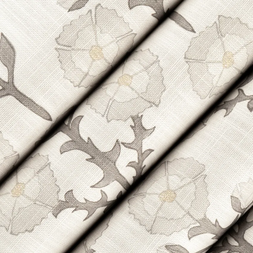 Fiona Taupe Grey & Silver and Neutral Abstract & Geometric Linen & Linen Looks Drapery and Upholstery Fabric by the Yard — Upholstery and Drapery Fabric